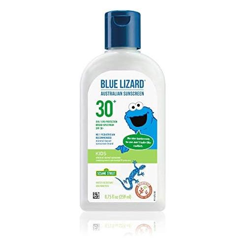  Blue Lizard Kids Mineral-Based Sunscreen  No Oxybenzone, No Octinoxate  SPF 30+ UVA/UVB Protection, 8.75 oz