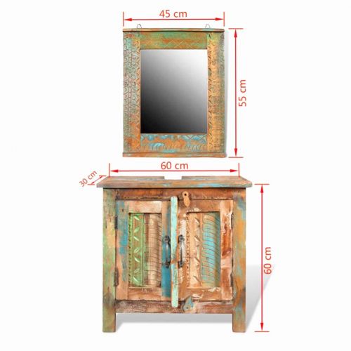  Bathroom Vanity Cabinet and Bathroom Vanity Mirror Reclaimed Solid Wood 24 x 12 x 24 (W x H) by BLUECC