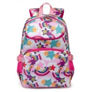 BLUEFAIRY Cute Kids School Backpacks for Girls Kindergarten Elementary School Bags Girly Bookbags for Children (Rainbow Pink)