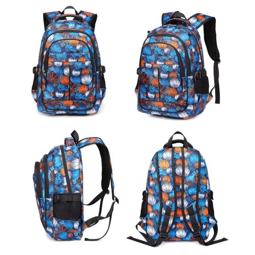  BLUEFAIRY Kids Backpack For Boys Elementary School Bags Bookbag Durable (Basketall)