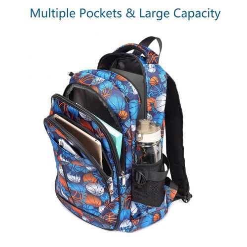  BLUEFAIRY Kids Backpack For Boys Elementary School Bags Bookbag Durable (Basketall)