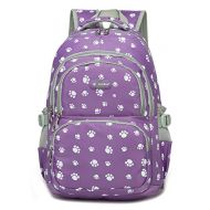 BLUEFAIRY Girls Backpacks for Elementary School Bags for Kids Kindergarten 17 18 Inch Large waterproof (Purple 2)