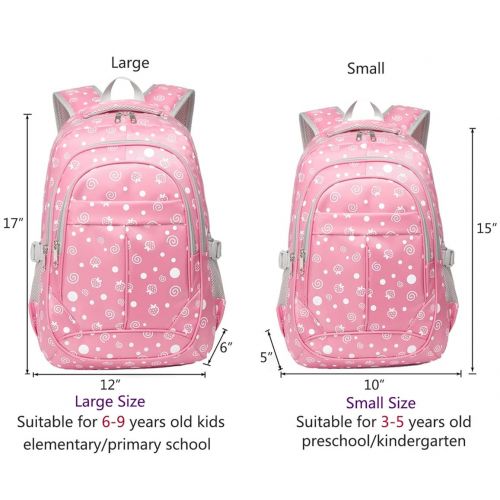  BLUEFAIRY Hearts Print School Backpacks For Girls Kids Elementary School Bags Bookbag