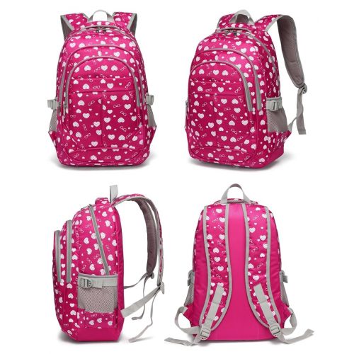  BLUEFAIRY Hearts Print School Backpacks For Girls Kids Elementary School Bags Bookbag