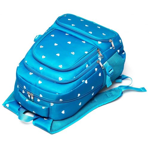  BLUEFAIRY Hearts Print School Backpacks For Girls Kids Elementary School Bags Bookbag