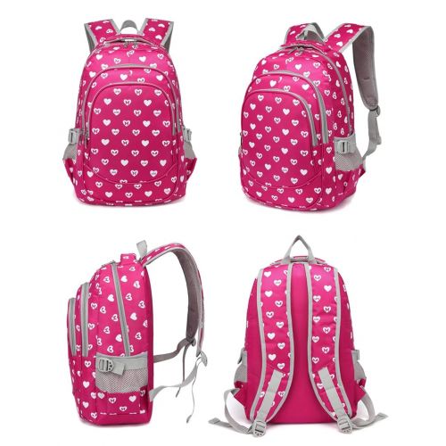  BLUEFAIRY Hearts Print School Backpacks For Girls Kids Elementary School Bags Bookbag