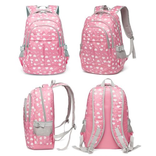  BLUEFAIRY Hearts Print School Backpacks For Girls Kids Elementary School Bags Bookbag