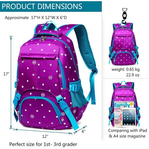  BLUEFAIRY Hearts Print School Backpacks For Girls Kids Elementary School Bags Bookbag