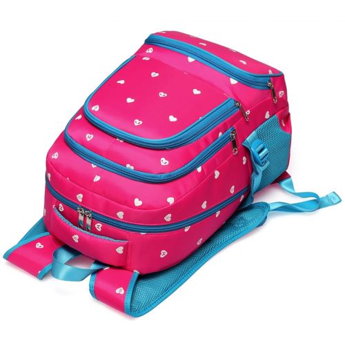  BLUEFAIRY Hearts Print School Backpacks For Girls Kids Elementary School Bags Bookbag