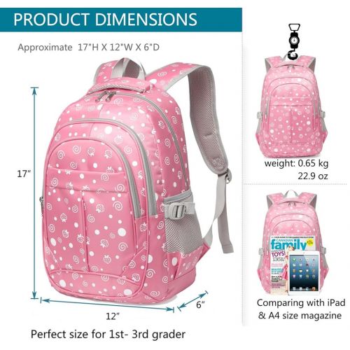  BLUEFAIRY Hearts Print School Backpacks For Girls Kids Elementary School Bags Bookbag