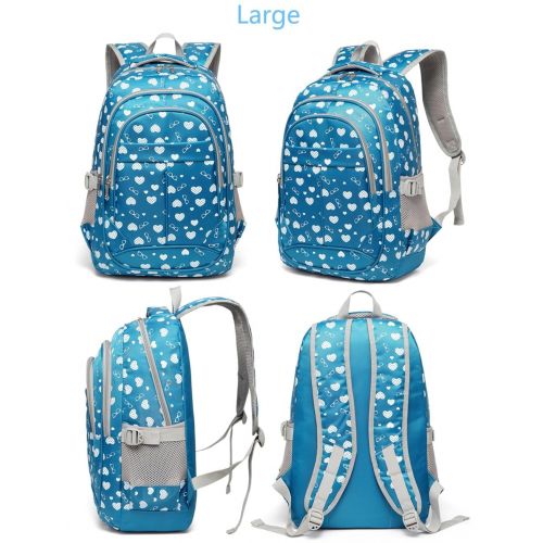  BLUEFAIRY Hearts Print School Backpacks For Girls Kids Elementary School Bags Bookbag