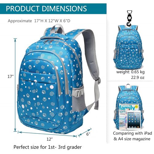  BLUEFAIRY Hearts Print School Backpacks For Girls Kids Elementary School Bags Bookbag