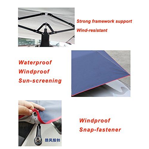  BLUEROSE FirnFose New Quick Opening Automatic Sun Shelters Remote Control Car Tent Anti-UV Sun Shade Awning for All Models Flattop Car Umbrella blue color