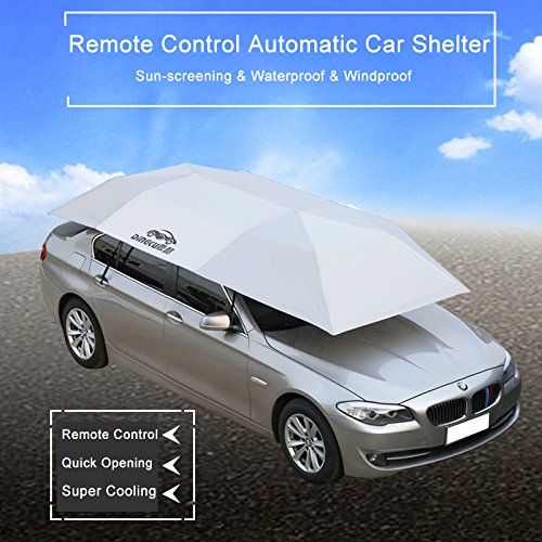  BLUEROSE FirnFose New Quick Opening Automatic Sun Shelters Remote Control Car Tent Anti-UV Sun Shade Awning for All Models Flattop Car Umbrella blue color