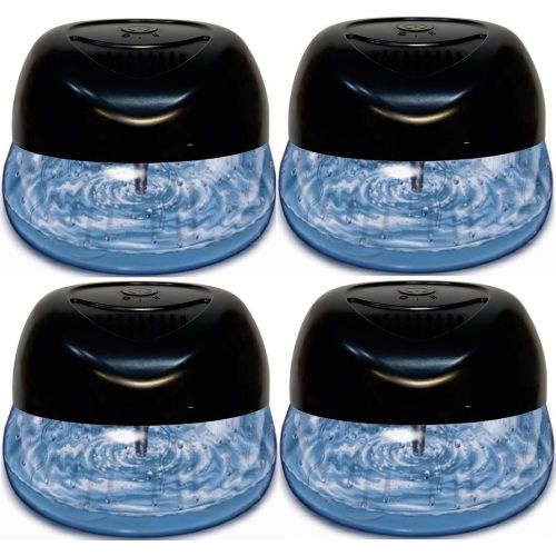  Bluonics 4-Pack Fresh Aire Water Based Revitalizer. Black Color with 6 LED Color Changing Lights