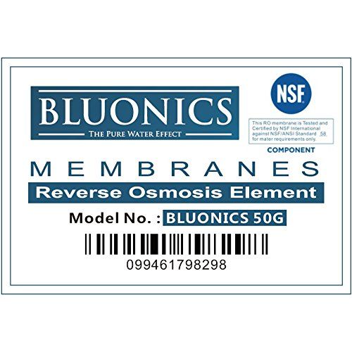  Bluonics 5 Stage Undersink Reverse Osmosis Drinking Water Filter System RO Home Purifier with NSF Certified Membrane and Clear Housings