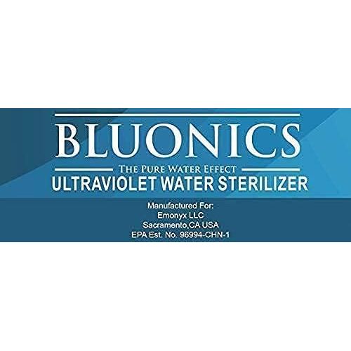  Bluonics 110W Ultraviolet Light UV Water Sterilizer with 3 Extra Replacement Bulbs for Whole House and Commercial Water Purification High Flow 24GPM with 1 NPT Inlet Outlet