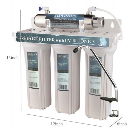  Bluonics UV Sterilizer Drinking Water Filter System Ultraviolet Light Under Sink Purifier