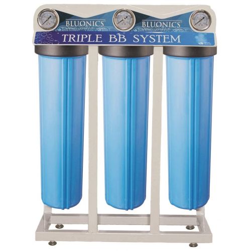  BLUONICS 110W Well Water Whole House Filtration Purifier System UV Ultraviolet Light + Sediment & Carbon with NPT 1 Ports 24 GPM UV Sterilizer with 3 Housing Size 4.5 x 20 Filters