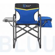 BLUU Aluminum Folding Camping Chairs, Heavy Duty Camp Director Chair for Adults, Lightweight Chair with Side Table and Cooler Bag, Support 400 Lbs for Outdoor, Camp, Patio, Lawn, G
