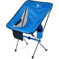 BLUU Ultralight Folding Camping Chairs, Compact Lightweight Backpacking Chair with Aluminum Frame, 300 lbs for Adult Outdoor Travel & Hiking(Black)
