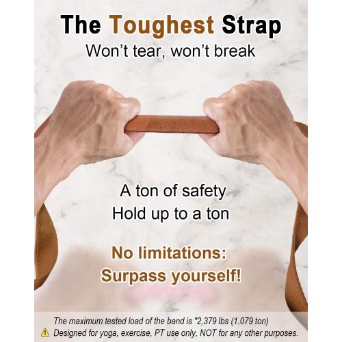  [아마존베스트]Tumaz Gymnastics Strap with 10 Loops and Non-Elastic Band - Perfect Home Workout Stretching Strap for PT (Physiotherapy), Yoga, Pilates, Dance - [Extra Thick, Durable, Soft - Comes