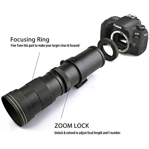  BM Premium High-Power 420-1600mm f/8.3 Manual Telephoto Zoom Lens for Canon EOS R, EOS R5, EOS R6, EOS RP Digital Cameras