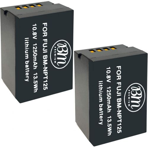  BM Premium 2 Pack of NP-T125 Batteries for Fujifilm GFX 50S, GFX50S, GFX 50R, GFX50R, GFX 100, GFX100 Cameras and Fujifilm VG-GFX1 Battery Grip