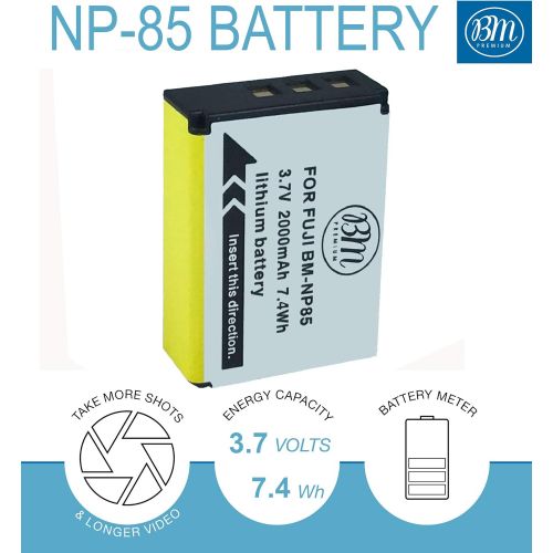  BM Premium 2-Pack of NP-85 Batteries and Charger Kit for FujiFilm FinePix S1 SL240 SL260 SL280 SL300 SL305 SL1000 Digital Camera