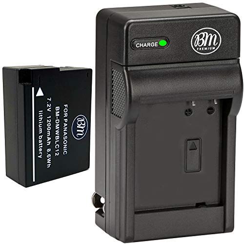  BM Premium High Capacity DMW-BLC12 Battery and Battery Charger for Panasonic Lumix DC-FZ1000 II DC-G95 DMC-G85 DMC-GH2 DMC-G5 DMC-G6K DMC-G7 DMC-GX8 DMC-FZ200 DMC-FZ300 DMC-FZ1000