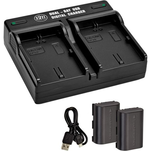  BM Premium BM 2-Pack of LP-E6N Batteries and Dual Battery Charger for Canon EOS R, EOS R5, EOS 90D, EOS 60D, EOS 70D, EOS 80D, EOS 5D II, 5D III, 5D IV, EOS 6D, EOS 6D II, EOS 7D, EOS 7D II,