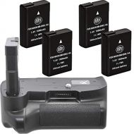 Battery Grip Kit for D3100 D3200 D3300 D5300 Digital SLR Camera - Includes Qty 4 BM Premium EN-EL14 Batteries + BG-N12 Battery Grip Replacement