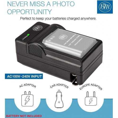  BM Premium EN-EL23 Battery Charger for Nikon Coolpix B700, P600, P610, P900, S810c Digital Camera (MH-67P Replacement)