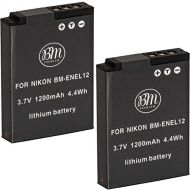 BM Premium BM 2 EN-EL12 Batteries for Nikon Coolpix A1000, B600, W300, A900, AW100, AW110, AW120, AW130, S6300, S8100, S8200, S9050 S9200 S9300, S9400, S9500, S9700, S9900, P310, P330, P340,
