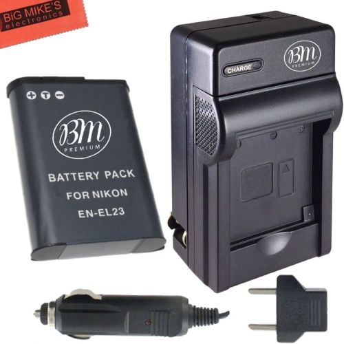  BM Premium EN-EL23 Battery and Charger for Nikon Coolpix B700, P900, P600, P610, S810c Digital Camera