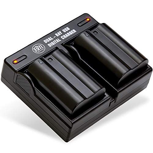  BM Premium 2 Pack of EN-EL15B Batteries and Dual Battery Charger for Nikon Z6, Z7, D780, D850, D7500, 1 V1, D500, D600, D610, D750, D800, D800E, D810, D810A, D7000, D7100, D7200 Di