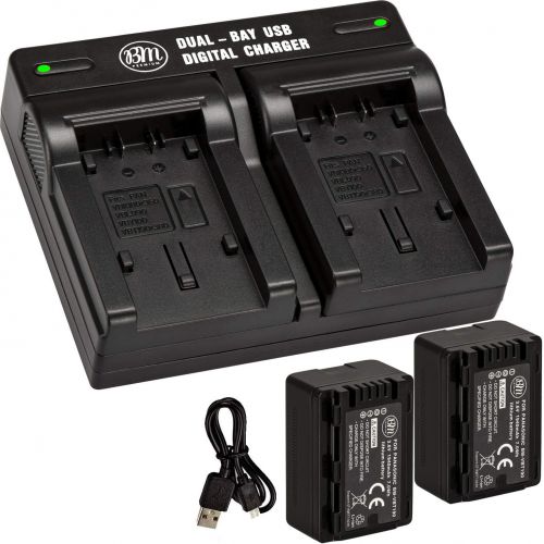  BM Premium 2 VW-VBT190 Batteries and Dual Battery Charger for Panasonic HC-V800K, HC-VX1K, HC-WXF1K, HCV510, V520, V550, V710, HCV720, HC-V750, HC-V770, HC-VX870, HC-VX981, HC-W580