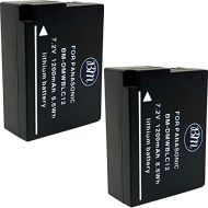 BM Premium 2 Pack of High Capacity DMW-BLC12 Batteries for Panasonic Lumix DC-FZ1000 II DC-G95 DMC-G85 DMC-GH2 DMC-G5 DMC-G6K DMC-G7 DMC-GX8 DMC-FZ200 DMC-FZ300 DMC-FZ1000 DMC-FZ25