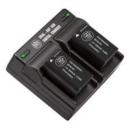 BM Premium 2 Pack of DMW-BLK22 High Capacity Battery and Dual Bay Battery Charger for Panasonic Lumix DC-S5, GH5 II Digital Cameras