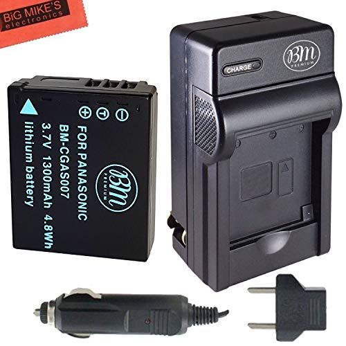  BM Premium CGA-S007 Battery and Charger for Panasonic DMC-TZ1, DMC-TZ2, DMC-TZ3, DMC-TZ4, DMC-TZ5, DMC-TZ11, DMC-TZ15, DMC-TZ50 Digital Camera