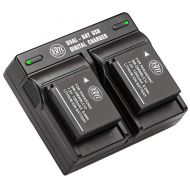 BM Premium 2 Pack of DMW-BLC12 Batteries and Dual Bay Charger for Panasonic Lumix DC-FZ1000 II DC-G95 DMC-G85 DMC-GH2 DMC-G5 DMC-G6 DMC-G7 DMC-GX8 DMC-FZ200 DMC-FZ300 DMC-FZ1000 DM