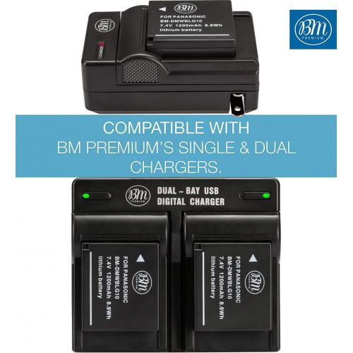  BM Premium 2-Pack of DMW-BLG10 Batteries for Panasonic Lumix DC-G100, DC-ZS80, DC-GX9, DC-LX100 II, DC-ZS200, DC-ZS70, DMC-GX80, DMC-GX85, DMC-ZS60, DMC-ZS100, DMC-GF6, DMC-GX7K, D