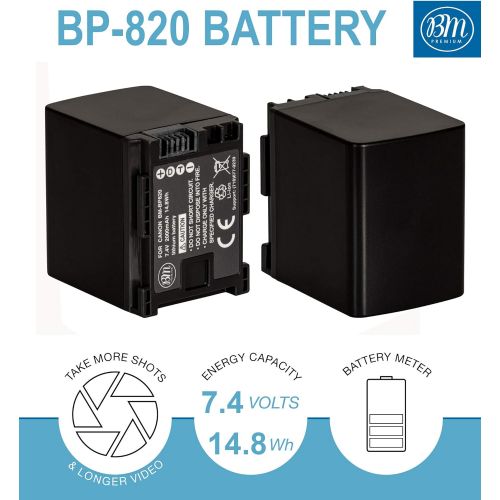  BM Premium BM 2 BP-820 Batteries and Dual Battery Charger for Canon VIXIA HF G50, HF G60, XA40, XA45, XA50, XA55, GX10, HFG20, HF G21, HFG30, HFG40, HFM301, HFM41, HFM400, XA10 XA11 XA15 XA20