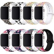 [아마존베스트]BMBEAR Floral Bands Compatible with Apple Watch Band 38mm 40mm 42mm 44mm Soft Silicone Fadeless Pattern Printed Replacement Sport Band for iWacth Series 4 3 2 1