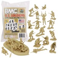 BMC Toys BMC Marx Plastic Army Men US Soldiers - Gray 31pc WW2 Figures - Made in USA