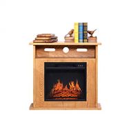 BMNN Electric Stove Heater Electric Fire Place, Indoor Heater Log Wood Burning Effect Flame Portable Fireplace Stove Electric Fire Suite (Color : Wood Grain Color)