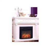 BMNN Electric Stove Heater Fireplaces Electric Freestanding Electric Fireplace Heater with Mantel, Wood, 1500W, 30 H, Pure White (Color : Brown)