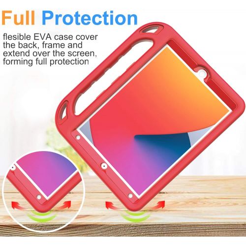  [아마존베스트]BMOUO Kids Case for New iPad 10.2 2020/2019 - iPad 8th/7th Generation Case with Built-in Screen Protector, Shockproof Light Weight Handle Stand Case for New iPad 10.2 2020/2019 Lat