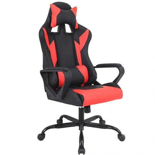  BMS Gaming Chair Racing Chair Office Chair Ergonomic High-Back Leather Chair Reclining Computer Desk Chair Executive Swivel Rolling Chair with Adjustable Arms Lumbar Support for Women,