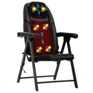 BMS Massage Chair Back Massager Shiatsu Kneading Heat Function Folding Adjustable Portable Seat Vibr